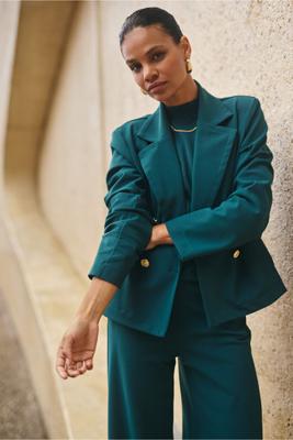 Jade bonded blazer - bottle green - 13165