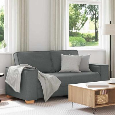 2-zitsbank Donkergrijs 140 cm Stof