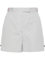 Thom Browne short en seersucker à rayures - Gris