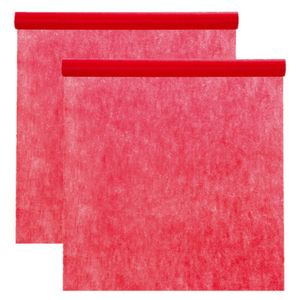 Feest tafelkleed op rol - 2x - rood - 120 cm x 10 m - non woven polyester