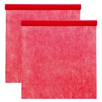 Feest tafelkleed op rol - 2x - rood - 120 cm x 10 m - non woven polyester - thumbnail