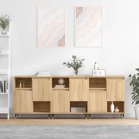 Dressoirs 3 st bewerkt hout sonoma eiken