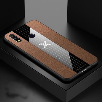 Voor OPPO Realme X lite XINLI stiksels doek Textue schokbestendige TPU beschermhoes (bruin)