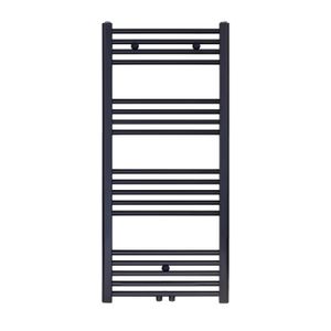 Designradiator BWS Nile Gobi 120x50cm Geborsteld Mat Zwart midden/zij-aansluiting