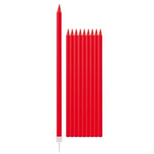 Givi Italia Taartkaarsjes - 20x - rode - 15,5 cm - smalle kaarse