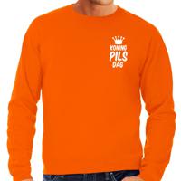 Bellatio Decorations Koningsdag sweater voor heren - koning pils dag - oranje - feestkleding 2XL  - - thumbnail