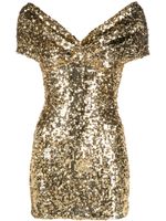 Atu Body Couture robe courte ornée de sequins à épaules dénudées