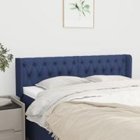 Hoofdbord met randen 147x16x78/88 cm stof blauw