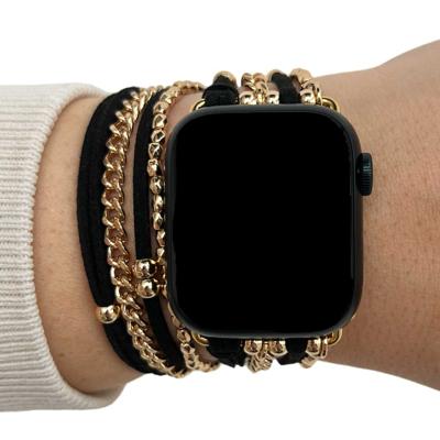 Apple Watch Sieraden Band - Nancy Zwart Goud - 38, 40, 41 & 42mm Apple Watch Sieraden Band - Nancy Zwart Goud - 38, 40, 41 & 42mm