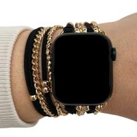 Apple Watch Sieraden Band - Nancy Zwart Goud - 38, 40, 41 & 42mm Apple Watch Sieraden Band - Nancy Zwart Goud - 38, 40, 41 & 42mm