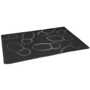 2x anti-slip deurmat - rubber - met noppen - zwart - 60 x 40 cm - voor binnen en buiten