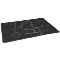 2x anti-slip deurmat - rubber - met noppen - zwart - 60 x 40 cm - voor binnen en buiten - thumbnail