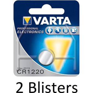 2 stuks (2 blisters a 1 st) Varta CR 1220 Wegwerpbatterij