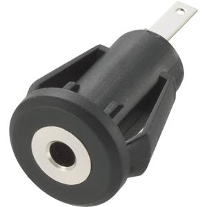 TRU COMPONENTS 716868 Jackplug 2,5 mm Bus, inbouw verticaal Aantal polen: 2 Mono Zwart 1 stuk(s)