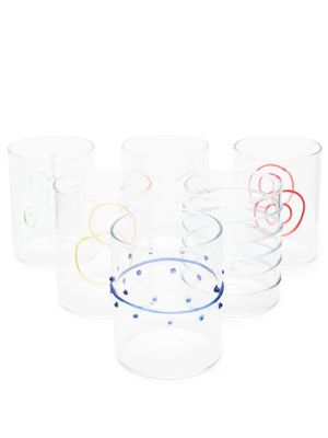 Ichendorf Milano lot de six verres à motif abstrait - Jaune