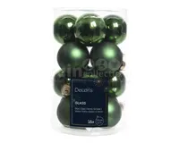 Kerstballen Glas Ø3,5cm Dennengroen 16st
