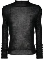 Rick Owens fine-knit panelled wool jumper - Noir