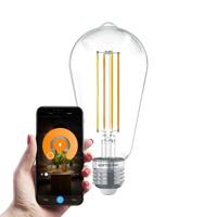 Smart E27 LED Filament Lamp - 7 Watt 806 lumen - ST64 Helder - 1800-3000K - Dimbaar - Edison lamp