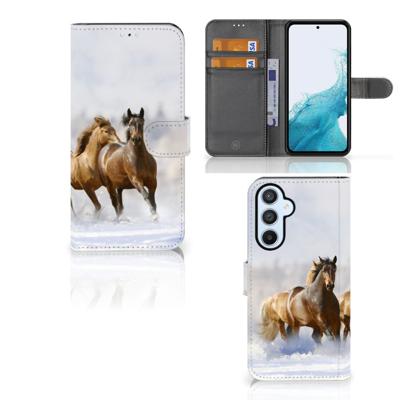 Samsung Galaxy A54 5G | Telefoonhoesje | Met pasjeshouder | Paarden