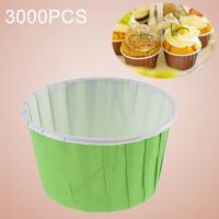 3000 stuks ronde lamineren Cake Cup Muffin gevallen Chocolade Cupcake Liner bakken Cup formaat: 5 x 3.8 x 3 cm (groen)