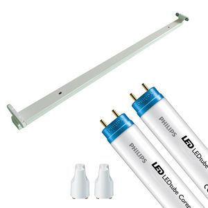 LED TL Armatuur met T8 Buis - Aigi Dybolo - 150cm Dubbel - Philips - CorePro LEDtube EM 865 - 40W - Helder/Koud Wit 6500K | Vervangt 116W