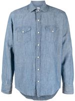 Eleventy chemise cintrée à boutonnière - Bleu