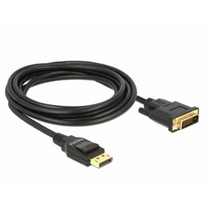 Delock 85314 DisplayPort-kabel DisplayPort / DVI Aansluitkabel DisplayPort-stekker, DVI-D 24+1-polige stekker 3 m Zwart Vergulde steekcontacten, Verdraaid,