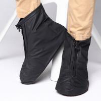 Mode PVC antislip-waterdichte dik-zolen Cover schoenmaat: L (zwart)