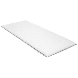 The Living Store Traagschuim Topmatras - 80 x 200 x 6 cm - Drukverlichting - Comfortabel - Wit/blauw