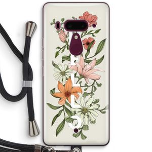 Hello bloemen: HTC U12+ Transparant Hoesje met koord