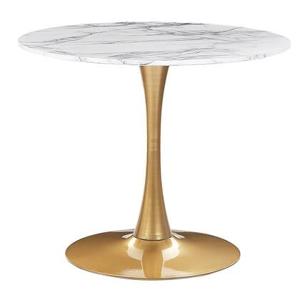 Beliani - BOCA - Ronde eettafel - Wit|Goud - 90 cm - MDF