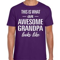 Awesome Grandpa / opa cadeau t-shirt paars heren - Vaderdag - thumbnail