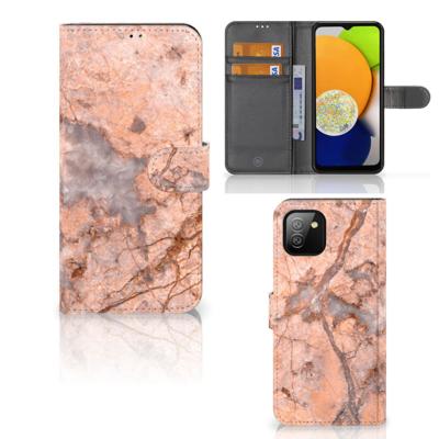 Samsung Galaxy A03 | Bookcase | Marmer Oranje