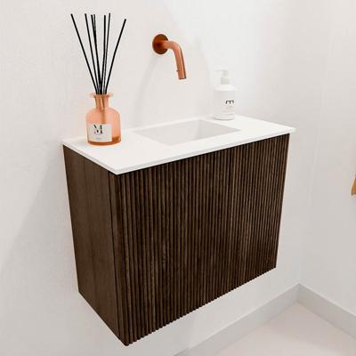 Toiletmeubel Mondiaz Joya | 50 cm | Meubelkleur Walnut | Faye wastafel Talc Rechts | Zonder kraangat(en) Toiletmeubel Mondiaz Joya | 50 cm | Meubelkleur Walnut | Faye wastafel Talc Rechts | Zonder kraangat(en)