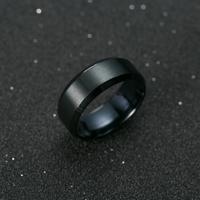 2 stuks ring mannen Titanium zwart Ringmaat: 7 (zwart)
