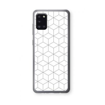 Zwart-witte kubussen: Samsung Galaxy A31 Transparant Hoesje