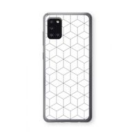 Zwart-witte kubussen: Samsung Galaxy A31 Transparant Hoesje