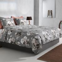 Dekbedovertrek Katoen - (x cm) - Grijs Flanel - Dessin: Bloemen - Zo!Home - Dekbed-Discounter.nl