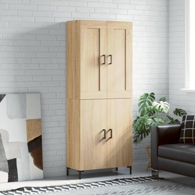 Hoge kast 69,5x34x180 cm bewerkt hout sonoma eikenkleurig