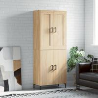 Hoge kast 69,5x34x180 cm bewerkt hout sonoma eikenkleurig