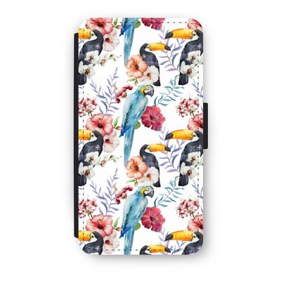 Bloemen tukan: iPhone X Flip Hoesje
