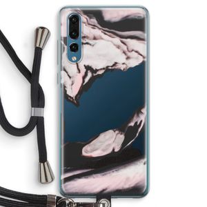 Roze stroom: Huawei P20 Pro Transparant Hoesje met koord