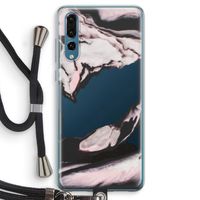 Roze stroom: Huawei P20 Pro Transparant Hoesje met koord