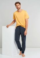 Schiesser Pyjamabroek jersey blauw met ruit