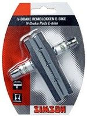 Simson Remblokken v-brake 80 x 13 mm zwart/grijs 2 stuks