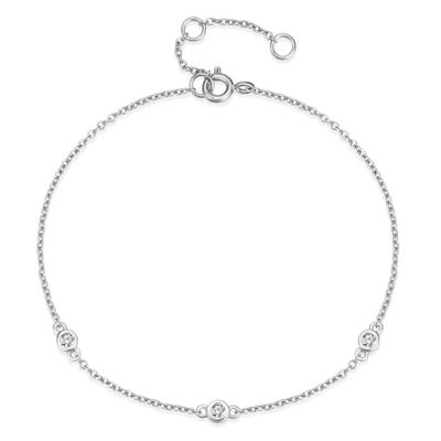 Elenza Zilveren Armband met Drie Subtiele Kristallen
