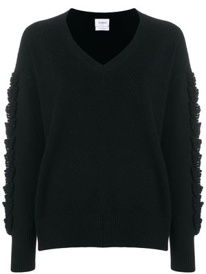 Barrie pull nervuré en cachemire - Noir