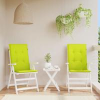 Tuinstoelkussens 2 st hoge rug 120x50x3 cm stof heldergroen