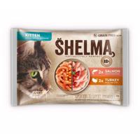 SHELMA Kitten with salmon and turkey in sauce - nat kattenvoer - 4x85g