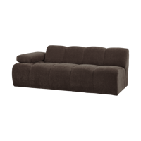 Woood Mojo 2-zits bank arm links ribstof Bruin